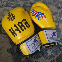 Muay Thai MONGKOL Gloves 12 Oz. Yellow Gold