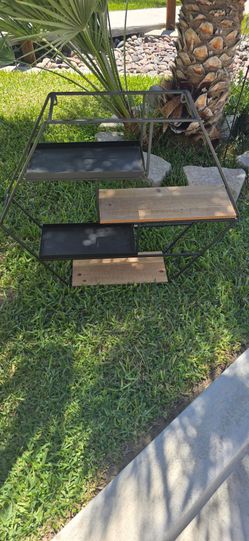 Metal and Wood Wall Shelf