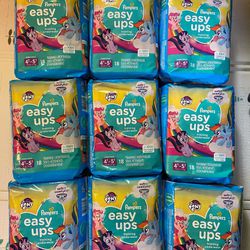 (9) Pampers Easy Ups 4T- 5T (18ct) Ea