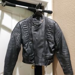 First Genuine Black Leather  Riding Jacket