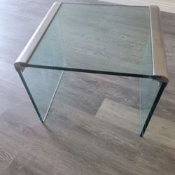 Leon Rosen, Chrome glass, table, side table, 