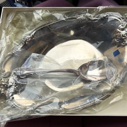 Vintage silver plate and spoon