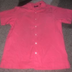 Cremieux Classics Pink Collared Button Down Mens Short Sleeve Too Shirt Size L