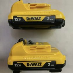 Dewalt 2 Pack DCB122 12 volt Lithium 2 amp battery New  DCB122-2