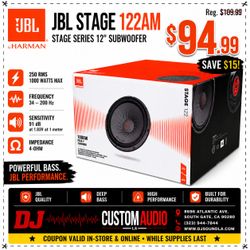 JBL Stage 122AM Bass Speaker 12" Subwoofer 4-Ohm 1000 Watts 122 🚨 Payment Options Available 🚨 No Credit Needed 🚨