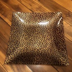 Animal Print Glass Plate, Piggy Bank, & Throw Pillow (All For $12)