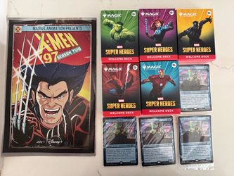 Magic The Gathering Marvel Super Heroes Welcome Deck’s, 4x Loki and Comic.