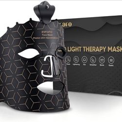Red Light Therapy Mask for Face, 7 Colors LED Face Mask Light Therapy At Home, Led Face Mask Light Therapy, Black
