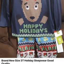 Brand New Size 3T Happy Holiday Sleepwear.