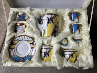 Native American Chef Illustrations Set Of Coffee Set