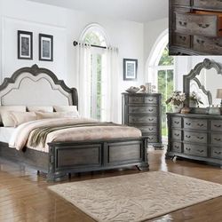 Queen Bed Frame  Dresser   Mirror One Nightstand  Free Local Delivery