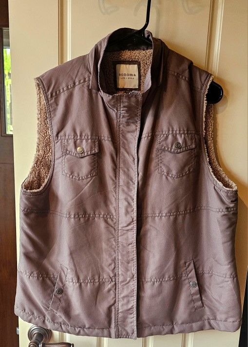 Women's XL Brown Sonoma Lined Vest