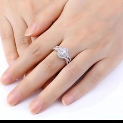 S925 2pcs 1.7Ct Teardrop AAA wedding set