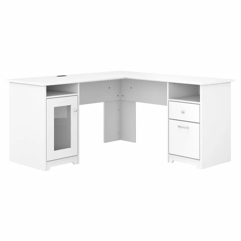 L Shape Executive Desk - White