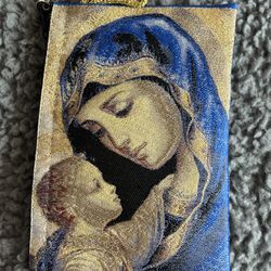 Virgin Mary Embroidered Coin Purse/Wallet