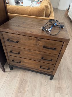 Living Spaces Foundry Rustic Industrial Nightstands-TWO