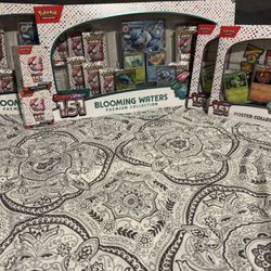 Pokemon 151 Blooming Waters, 151 Poster Collection, 151 Booster Bundles,  Surging Sparks ETB’s And Surging Sparks Booster Bundles