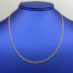 14Kt Yellow Gold 18” Beaded Oval Link Necklace 4.10g 182641