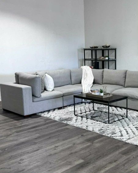 Modular Sectional Couch Sofa Cloud Dupe Gray