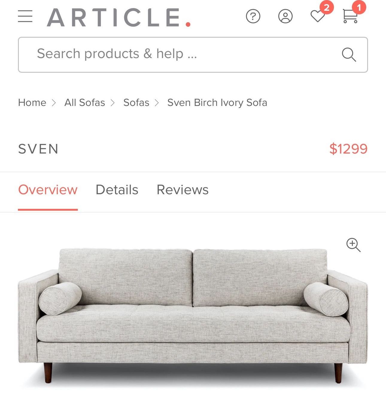 Article Furniture Sofa Couch