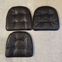3 New Gripper Non Slip 15” By 16” Faux Leather Dark Brown Chair Cushions Cushion