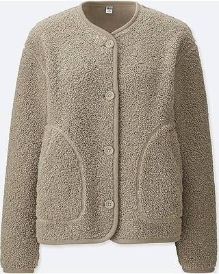 UNIQLO women's fleece collarless jacket, size XS