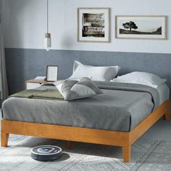 Zinus Alexis Solid Wood Platform Bed Frame, King, Rustic Pine