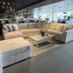 Ivory 4PC Chaise Sectional Couch