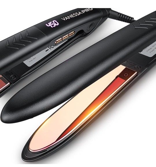 VANESSA PRO Flat Iron Hair Straightener Titanium Flat Iron Swift Heat-up 1 Inch 