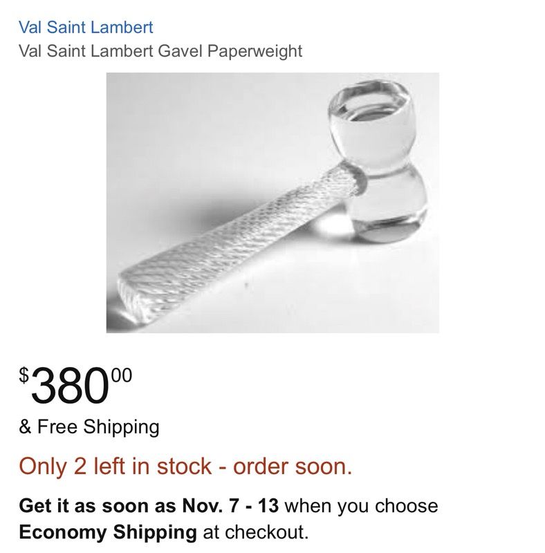Signed Val St Lambert Gavel