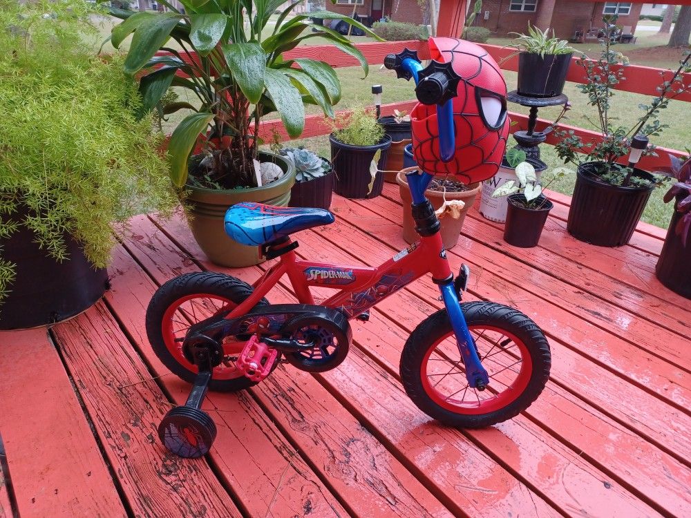 🔴 12" Marvel Spider-Man Bike with Training Wheels, for Boys', Red by Huffy