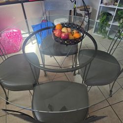 Glass Table W/4 Chairs