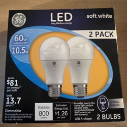 $3 each pack FIRM+ GE LED  60 watts 2 count pack. Pick up in Garland 75042 by appointment