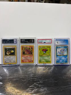 2000 Blaine’s Vulpix PSA 9/ 30$ 1999 Vileplume  PSA 9 /60$ 1999 Totodile CGC 9 / 25$ 1995 Eevee PCG 9/40$