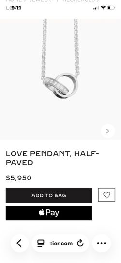 Cartier Love Pendant Half-Paved Necklace