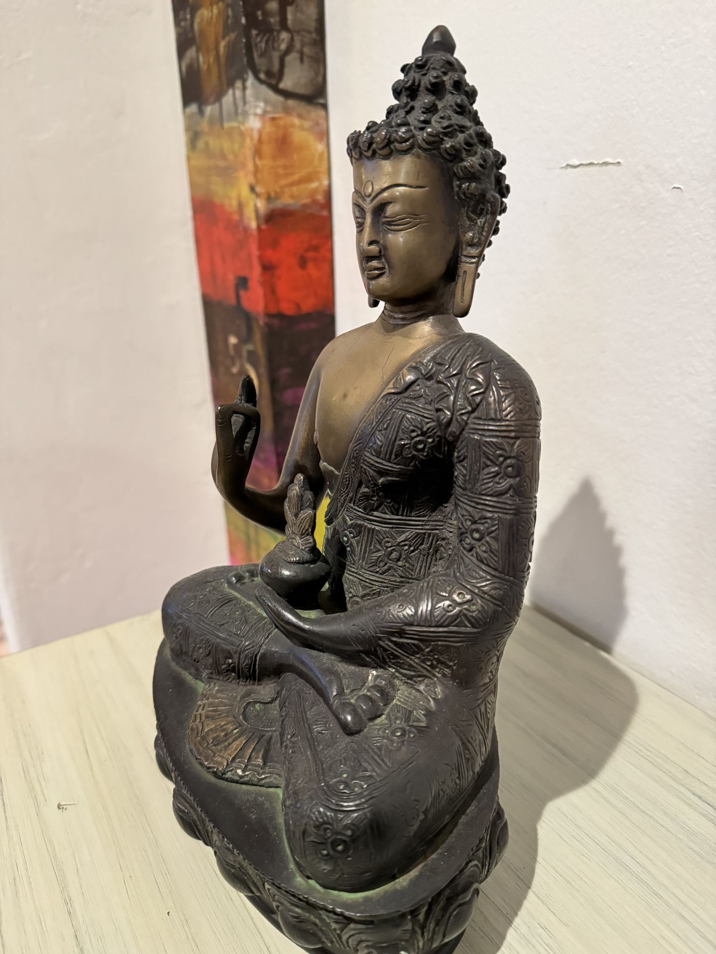 Beautiful Brass Art Buddah 7”x12”