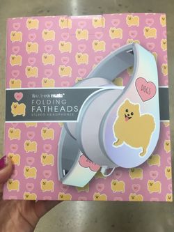 NWT folding fatheads headphone dog