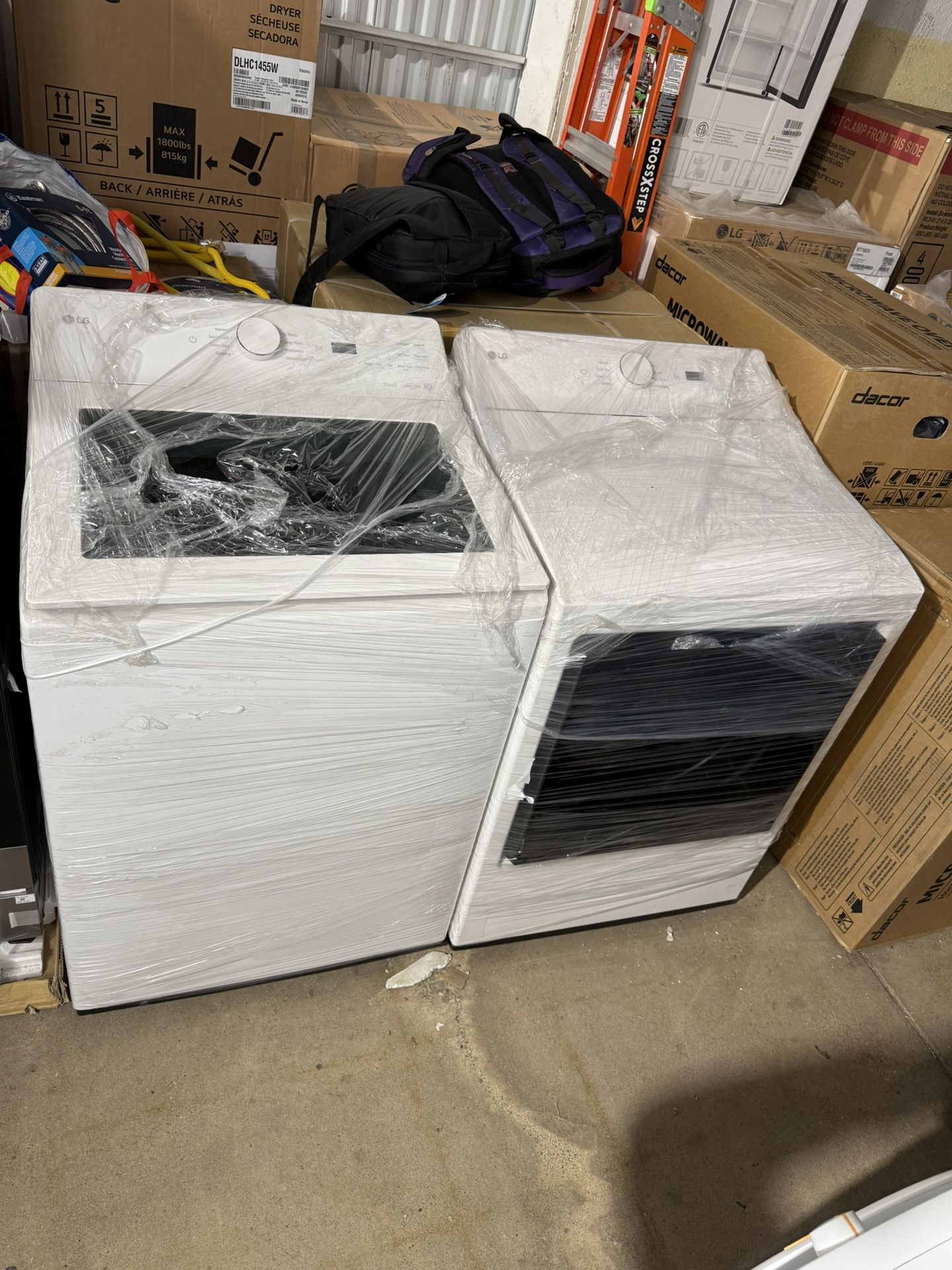 27”new Lg Top Load Washer Dryer Electric 