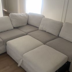 White Sectional Couch 