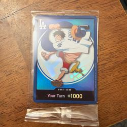 LA Dodgers One Piece Luffy Card never opened