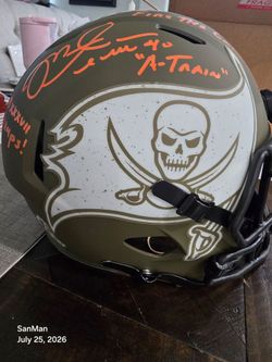 Mike Alstott Autographed Salute To Service Full-size helmet.