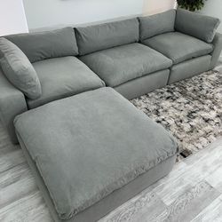 Modani Cloud Couch Gray Fabric Sofa FREE DELIVERY