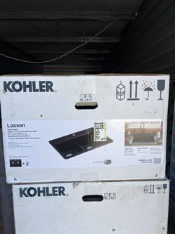Kohler 33in Drop In Double Bowl Matte Black Kitchen Sink