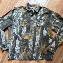 VTG Woolrich Realtree Hardwoods Camo Long Sleeve Chamois Flannel Mens Shirt MED
