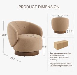 Kislot swivel accent chair round barrel