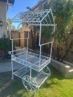 White metal cart
