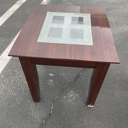 Nice Wood Table with Glass Side Table Coffee Table Night Stand 