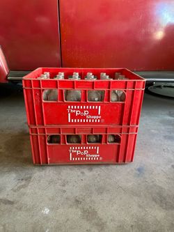 Vintage “The Pop Shoppe” Carrier Crate Tote Storage + 48  Bottles