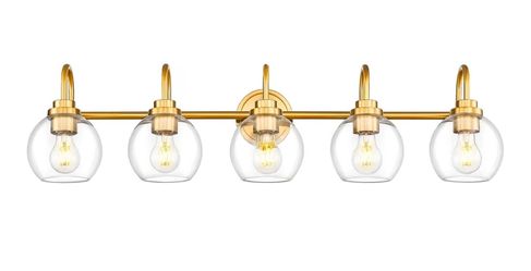 5-Light Gold Vanity Bar Light Fixture