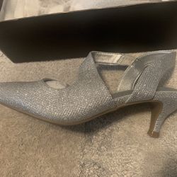 Silver Glitter Heels 
